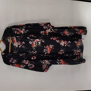 MILEY & MOLLY Black Floral Kimono Size Large